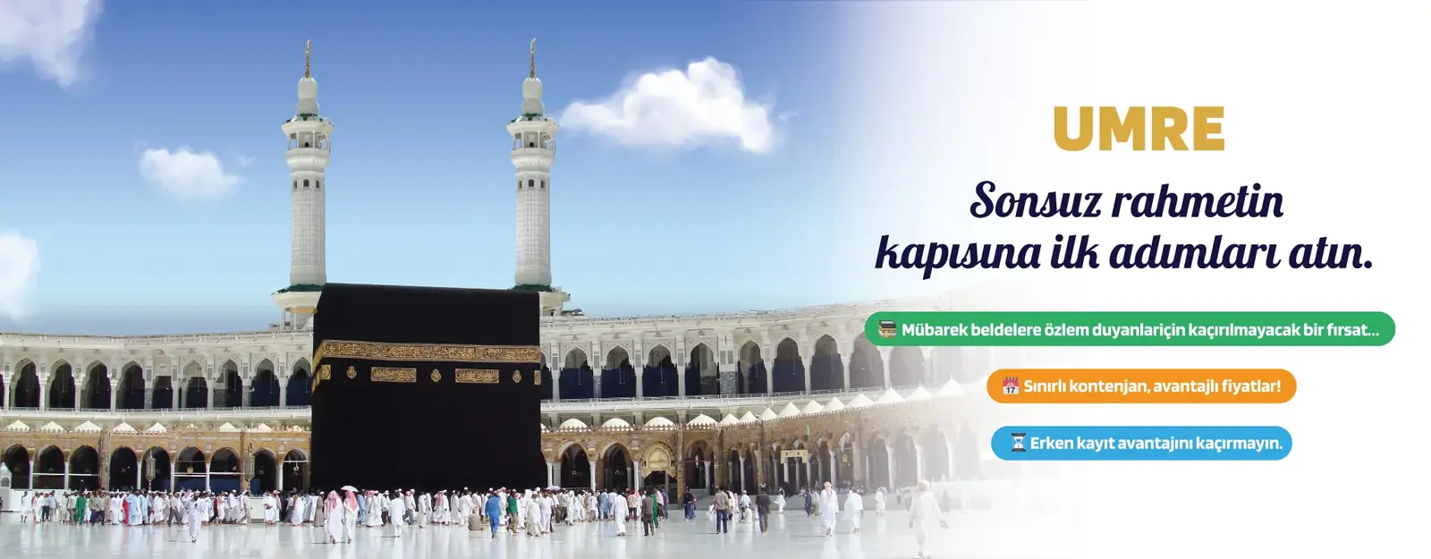 Kâbe-i Muazzama ve Mescid-i Haram minareleri, gündüz